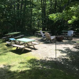 Firepit seating at El El Frijoles in Sargentville
