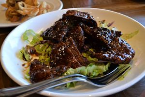 Dendeng -
Traditional Indonesian style jerky, seasoned & fried with a sweet soy glaze!
One of my favourite dishes here! at Padmanadi in Edmonton
