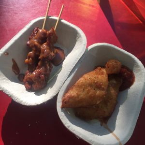 chick'n satay and Padmanadi fries chick'n at Taste of Edmonton at Padmanadi in Edmonton