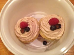 Vanilla cupcakes!!! Omg the icing on their cupcakes is so tasty! I crave it sometimes. :) at Padmanadi in Edmonton