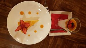 Cheesecake and panna cotta at Padmanadi in Edmonton