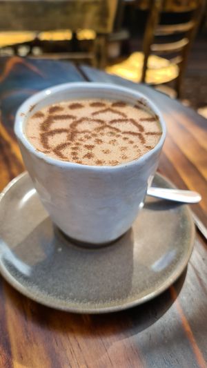 Masala chai (with almond milk) at Nevedya in Upwey