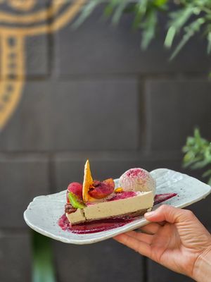 Lemon cheesecake at Nevedya in Upwey