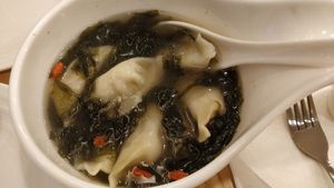 Yummy Dumpling Soup at Green Ba - Marina Sq in Central Singapore