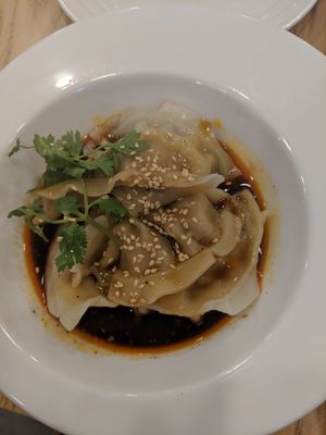 Amazing dumplings in vinegar sauce at Green Ba - Marina Sq in Central Singapore