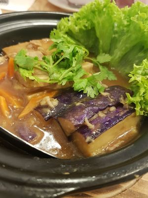 Yam and eggplant at Green Ba - Marina Sq in Central Singapore