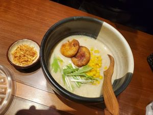 Vegetable Potage Ramen from halal menu at Ichikura Raman in Asahikawa