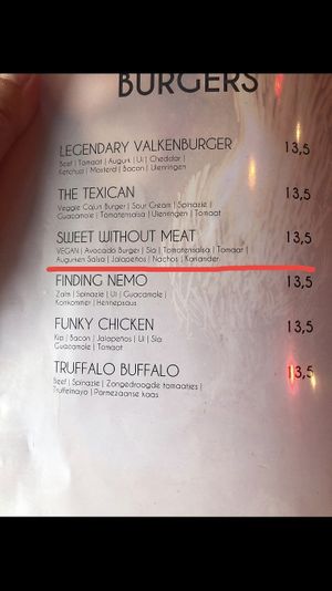 Menukaart Sweet without meat burger at Pistache in Valkenburg