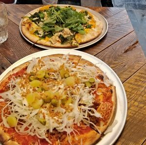 Dirty vegan pizza and ? at Otomat in Ghent