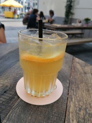 Delicious ginger orange drink at Otomat in Ghent