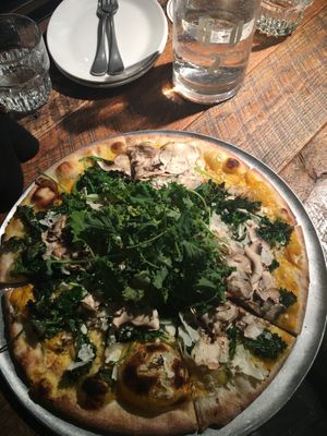 Carrot based pizza at Otomat in Ghent