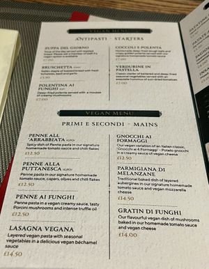 Vegan menu #Veganuary at Da Vinci Italian Restaurant in Aberdeen