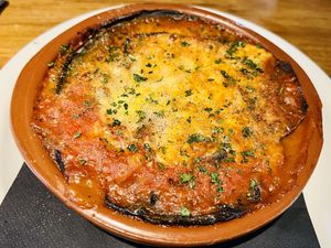 Baked aubergine   at Da Vinci Italian Restaurant in Aberdeen