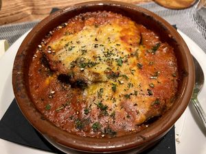 Baked aubergine   at Da Vinci Italian Restaurant in Aberdeen