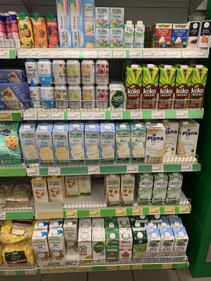 Plant milks at Agraria Koper in Koper