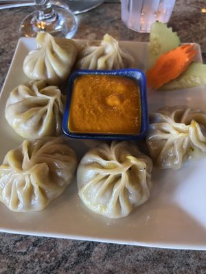 Veggie momos  at Monsoon Himalayan Cuisine in Half Moon Bay