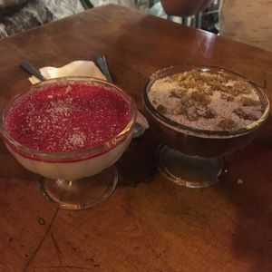 Malabi and ganache  at Alf in Haifa