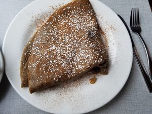 Vegan crepes with apples at The Peekskill Coffee House in Peekskill