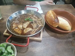 Mushroom tofu at Banh Mi 25 in Hanoi