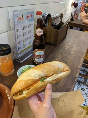 Tofu bahn mi at Banh Mi 25 in Hanoi