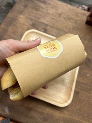 Bahn Mi with avocado, vegetables and tofu  at Banh Mi 25 in Hanoi