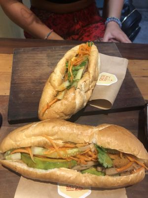 Sweet & Spicy mushroom Banh Mi with added avocado and tofu !!! at Banh Mi 25 in Hanoi