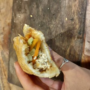 Delicious! Tofu bahn mi at Banh Mi 25 in Hanoi