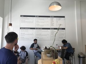 Veg menu with a couple naturally vegan items  at Cow Cafe in Los Angeles