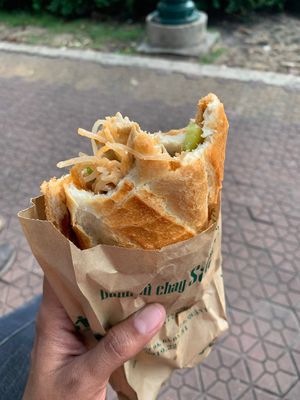 Yummy vegetarian Banh mi at Banh Mi Thien Van in Ho Chi Minh City