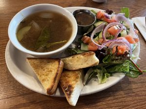 soup and salad  at The Wild Oat in Bellingham