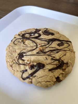 Big cookie with choc chips, nuts and choc drizzle  at The Wild Oat in Bellingham