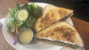 Turkey, cranberry, cream cheese sandwich   at The Wild Oat in Bellingham
