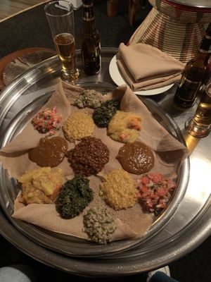 Vegane Platte für 2 Personen at Bejte Ethiopia in Berlin