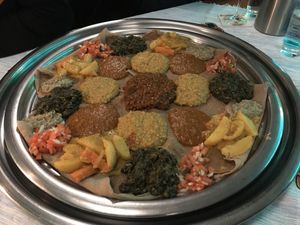 Vegane Platte at Bejte Ethiopia in Berlin