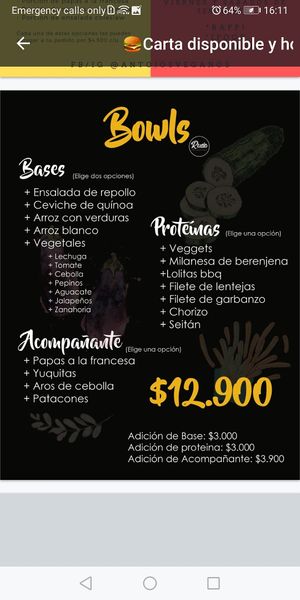 Bowls at Antojos Veganos in Armenia