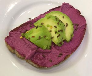 Beetroot hummus toast   at Circle Cafe - Saadiyat in Abu Dhabi