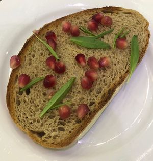 Zaatar labneh toast minus the labneh  at Circle Cafe - Saadiyat in Abu Dhabi