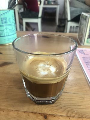 Oat milk macchiato   at Circle Cafe - Saadiyat in Abu Dhabi