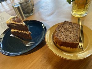 Chocolate/lemon pie (quite good) and banana bread (the best!) at The Black Cockatoo in Almere
