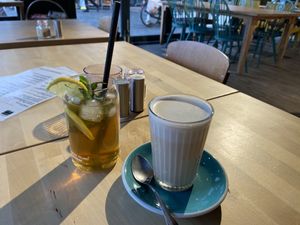 Soof lemonade and Chai latte: both nice  at The Black Cockatoo in Almere