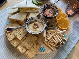 Savoury items of Easter high tea 2024  at The Black Cockatoo in Almere