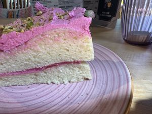 Rose pistachio cake  at The Black Cockatoo in Almere