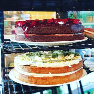 Homemade chocolate cake and carrot cake  all vegan at The Black Cockatoo in Almere