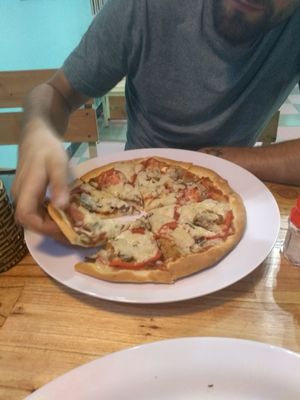 Amazing pizza at Vegan Beets in Hoi An
