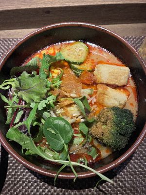 Spicy vegan ramen with extra tofu   at JEN Ramen in Jena