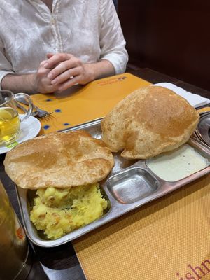Poori bhaji  at Krishna Vilas in The Hague