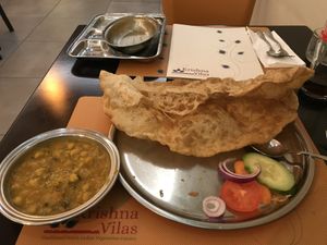 Chole bhatura at Krishna Vilas in The Hague