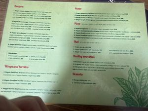 The vegan menu   at The Hungry Wolf in Koh Samui