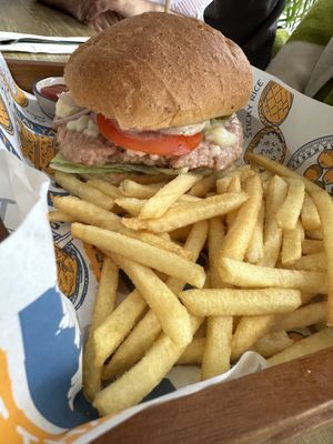 The Omnipork burger  at The Hungry Wolf in Koh Samui