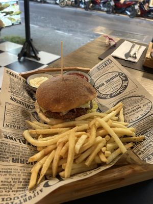 Vegan omnibeef burger  at The Hungry Wolf in Koh Samui